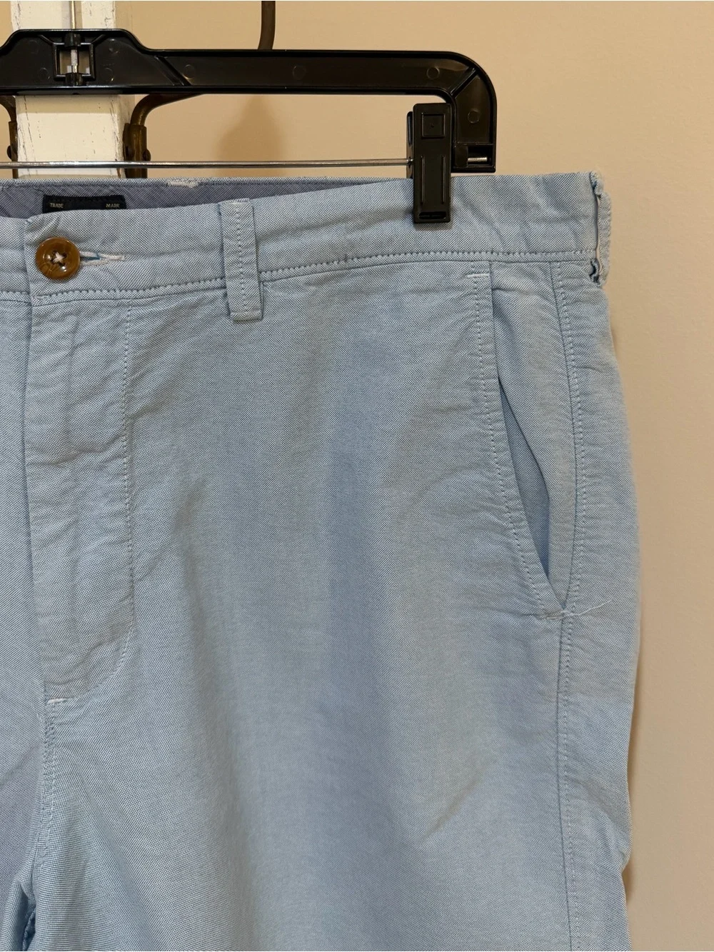 MENS JCREW CLUB SHORTS FLAT FRONT IN  SIZE 36” WAIST 11” LENGTH IN LIGHT BLUE